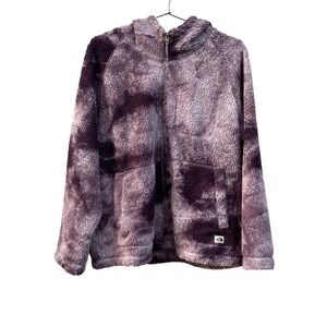 The North Face Womens Fleece Zip Jacket Purple Tie Dye Sherpa Zip Up Size L